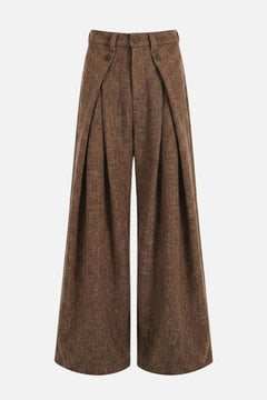 Pleated Textured Trousers