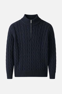 Cable Quarter Zip Sweater