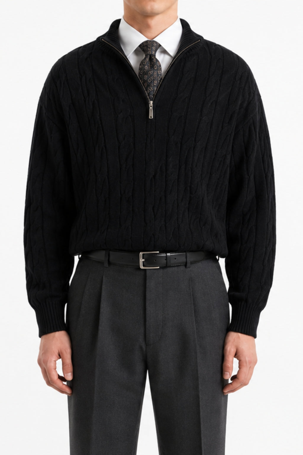 Cable Quarter-Zip Sweater
