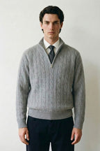 Cable Quarter Zip Sweater