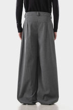 Cross Pleated Striped Trousers