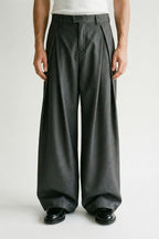 Cross Pleated Suit Trousers