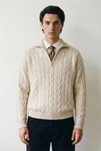 Cable Quarter Zip Sweater
