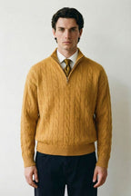 Cable Quarter Zip Sweater
