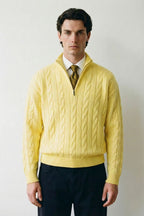 Cable Quarter Zip Sweater