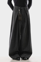 Pleated Textured Trousers