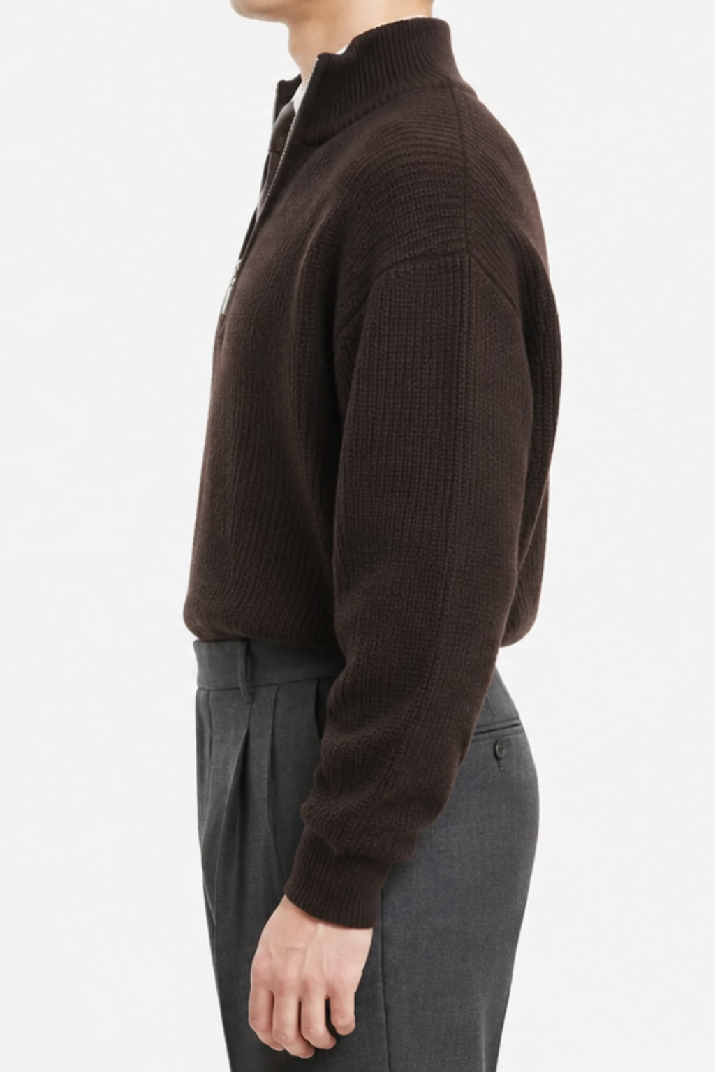 Ribbed Quarter Zip Sweater