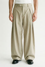 Cross Pleated Suit Trousers