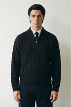 Cable Quarter-Zip Sweater