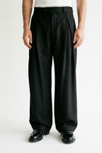 Cross Pleated Suit Trousers