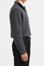 Ribbed Quarter Zip Sweater