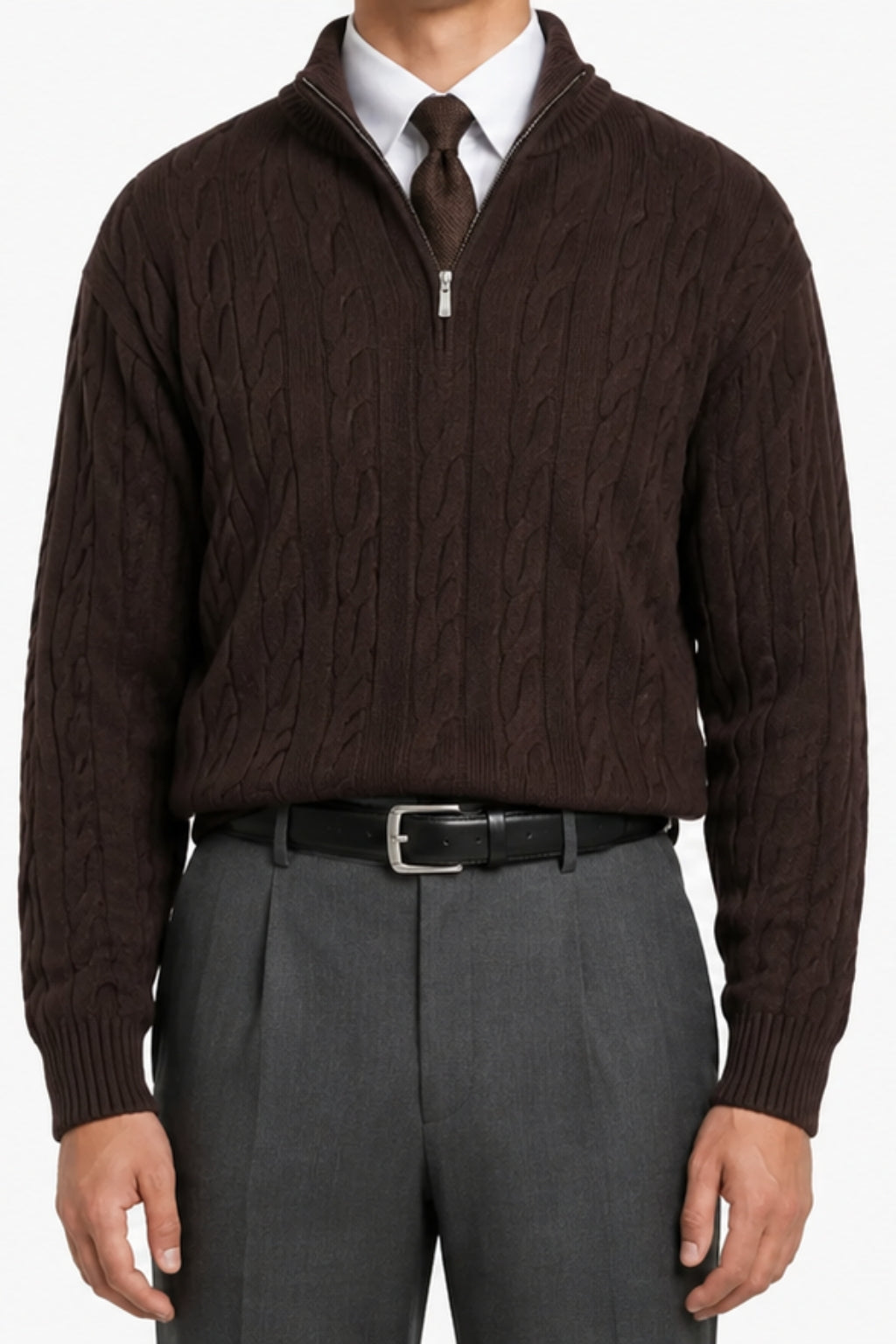 Cable Quarter-Zip Sweater