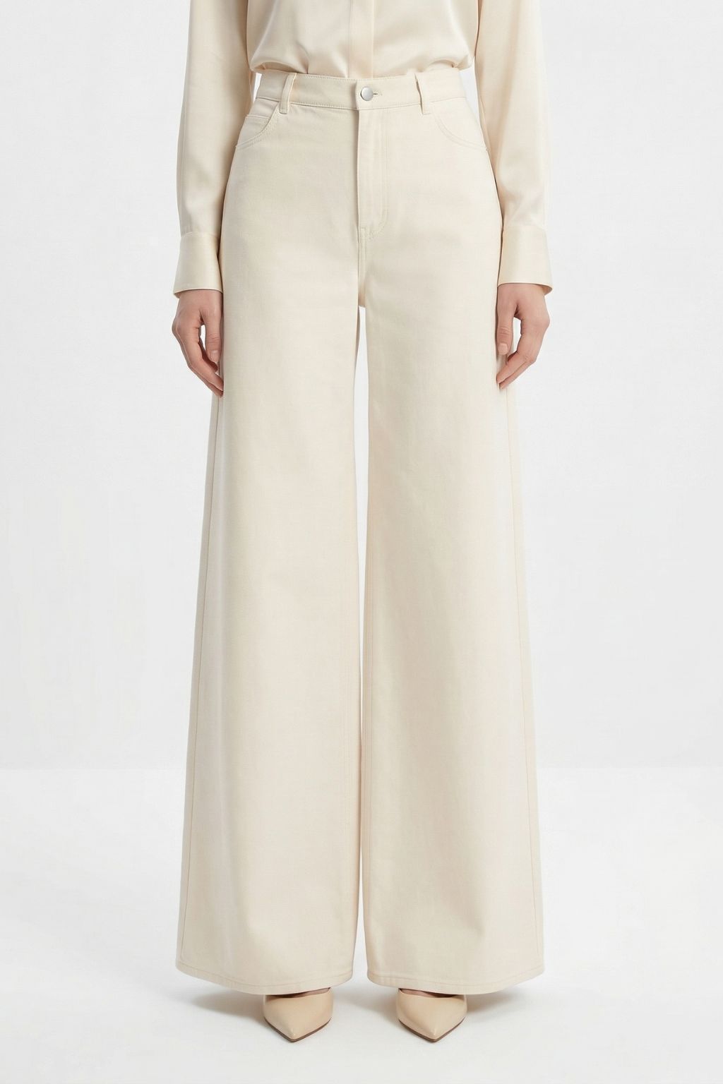 High-Waist Flare Trousers