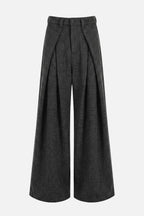 Pleated Textured Trousers