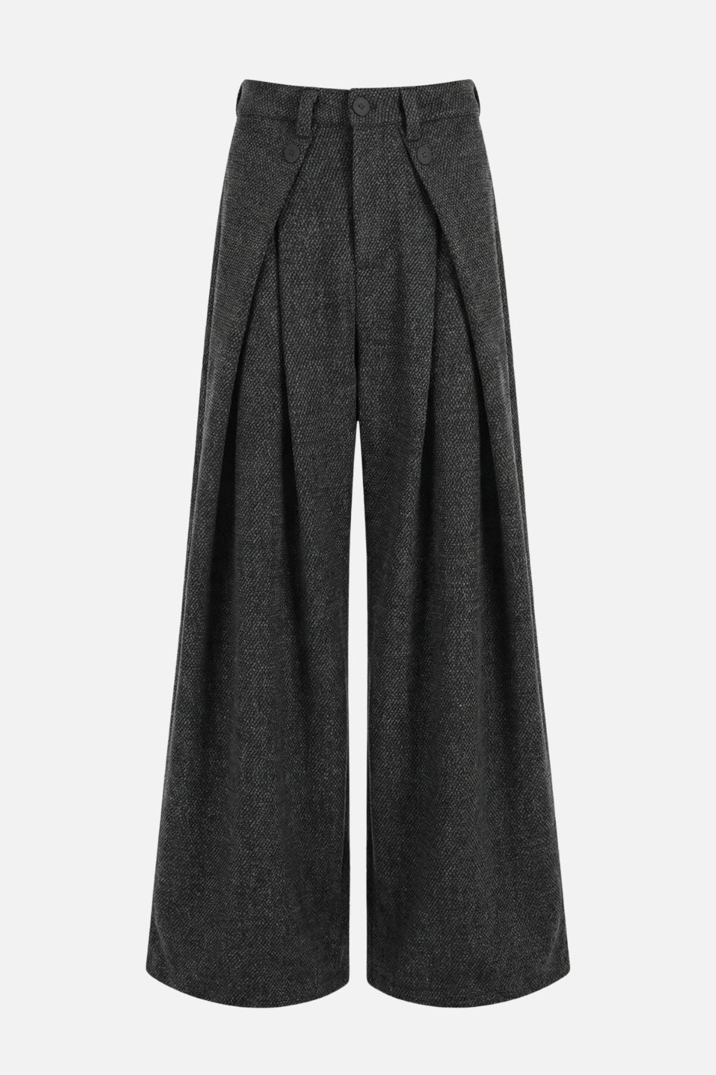 Pleated Textured Trousers