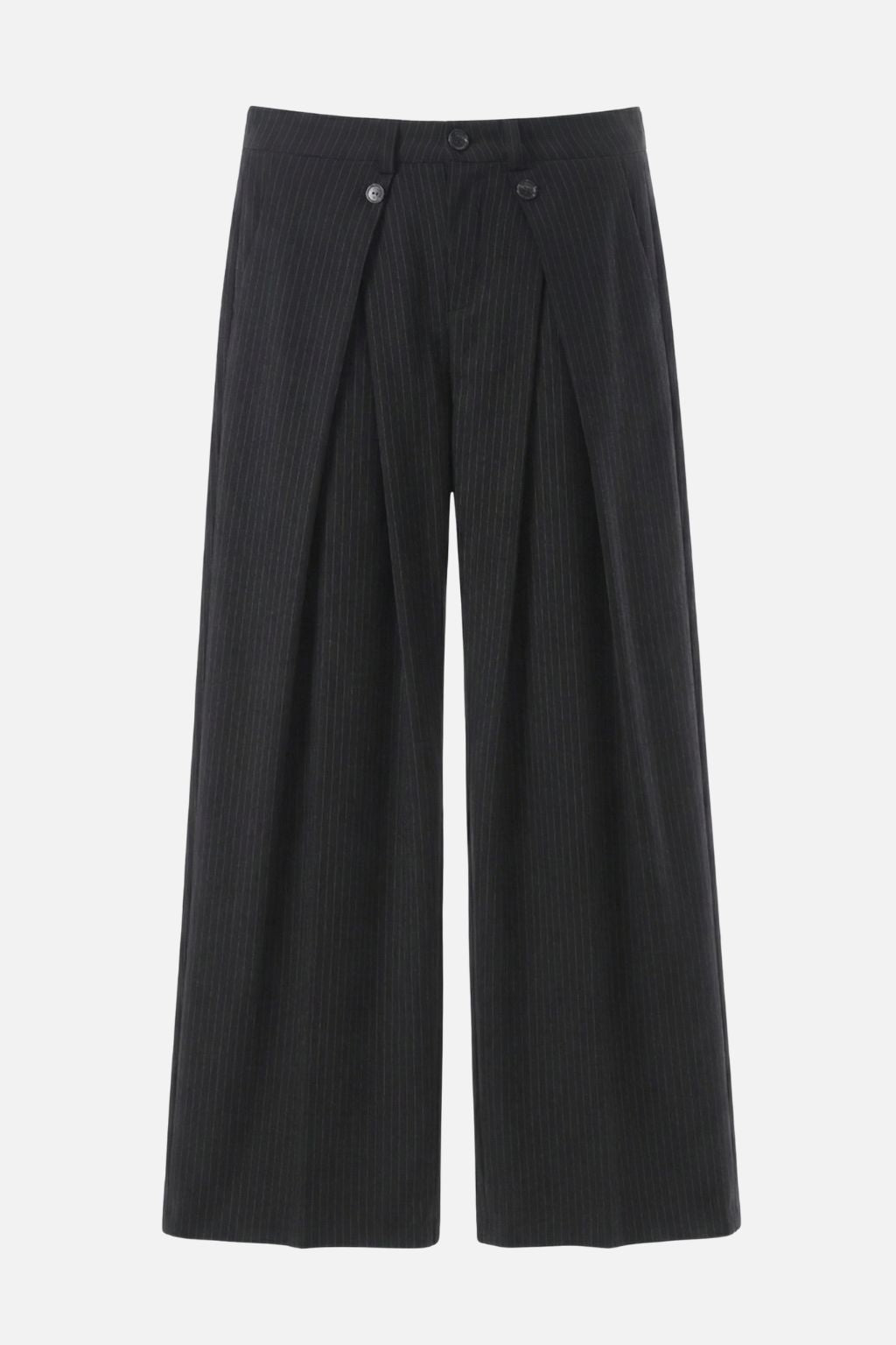 Cross Pleated Striped Trousers