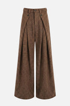 Pleated Textured Trousers