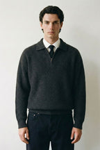 Ribbed Quarter Zip Polo