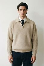 Ribbed Quarter Zip Polo