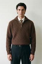 Ribbed Quarter Zip Sweater