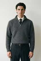 Ribbed Quarter Zip Sweater