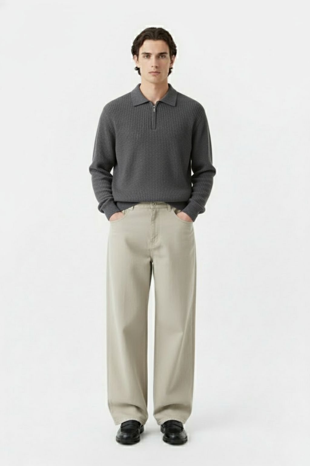 LAB Fleece Knit Zip Sweater