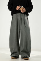 LAB Pleated Belt Wool Trousers