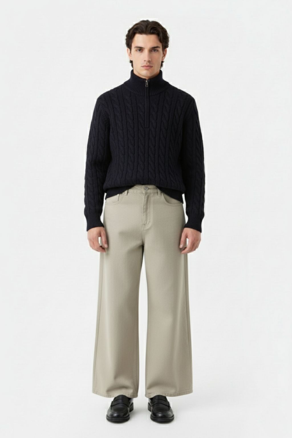 LAB Cable Knit Half-Zip Sweater