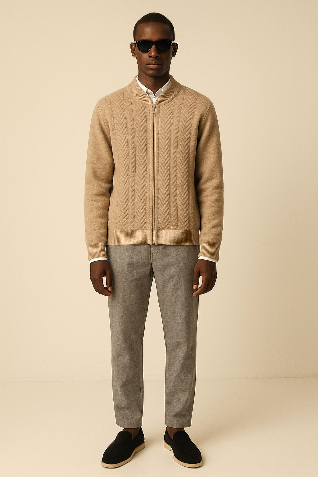 100% Pure Cashmere Zip Cardigan