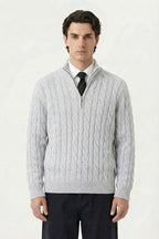 Cable Quarter Zip Sweater