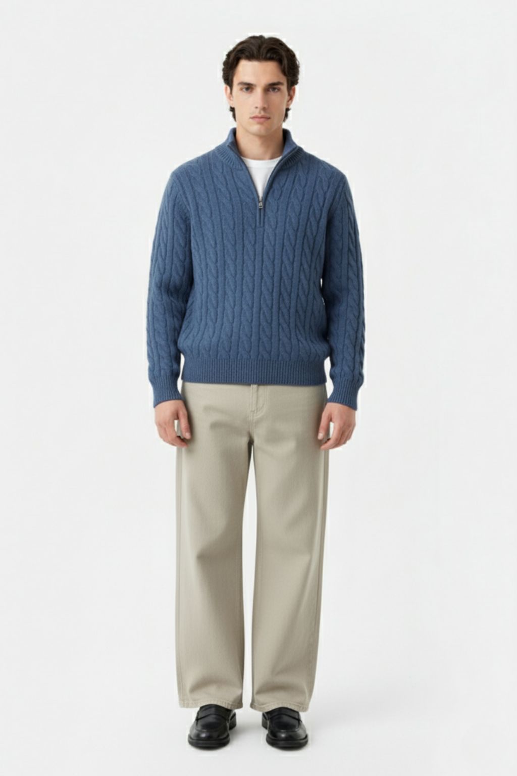 LAB Cable Knit Half-Zip Sweater