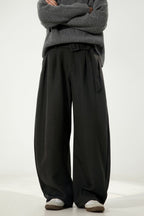 LAB Pleated Belt Wool Trousers