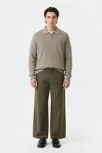 LAB Zip Polo Knit Sweater