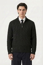 Cable Quarter Zip Sweater
