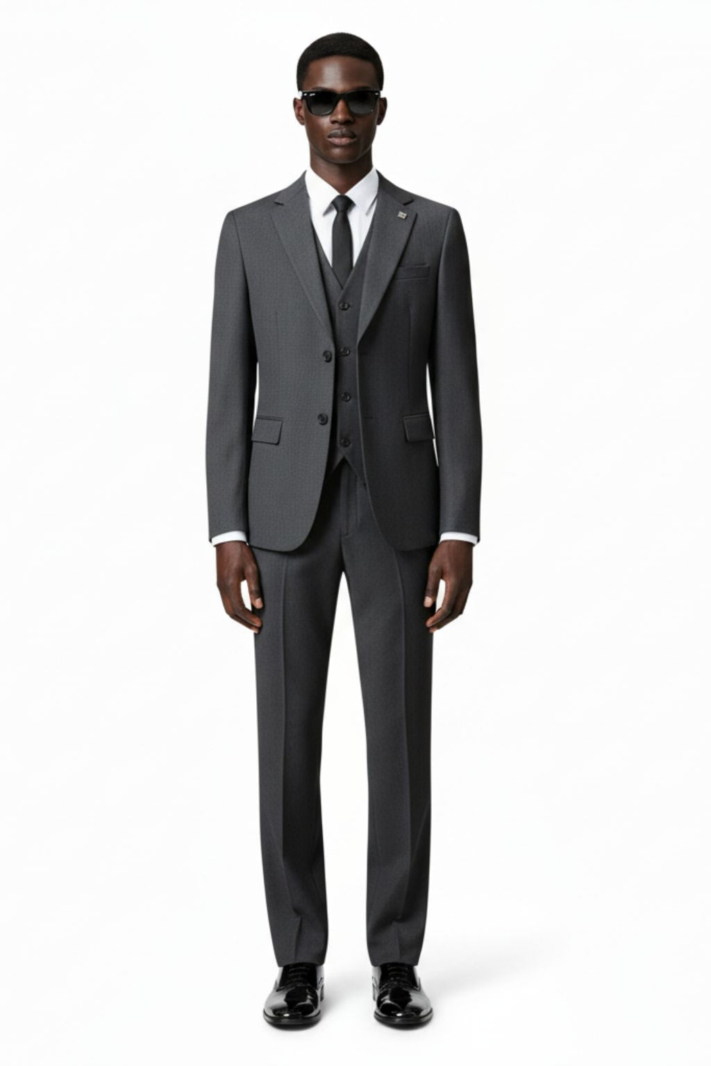 Signature Tailored Dark Gray Three-Piece Suit