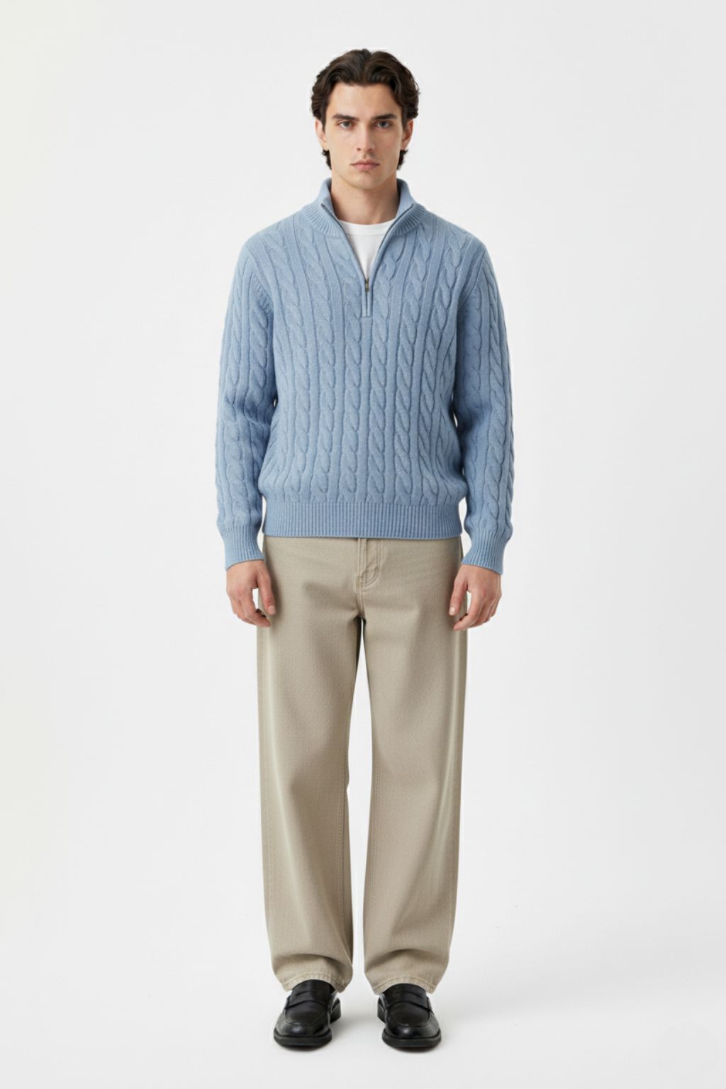 LAB Cable Knit Half-Zip Sweater