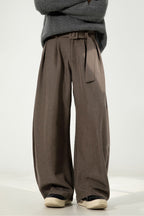 LAB Pleated Belt Wool Trousers