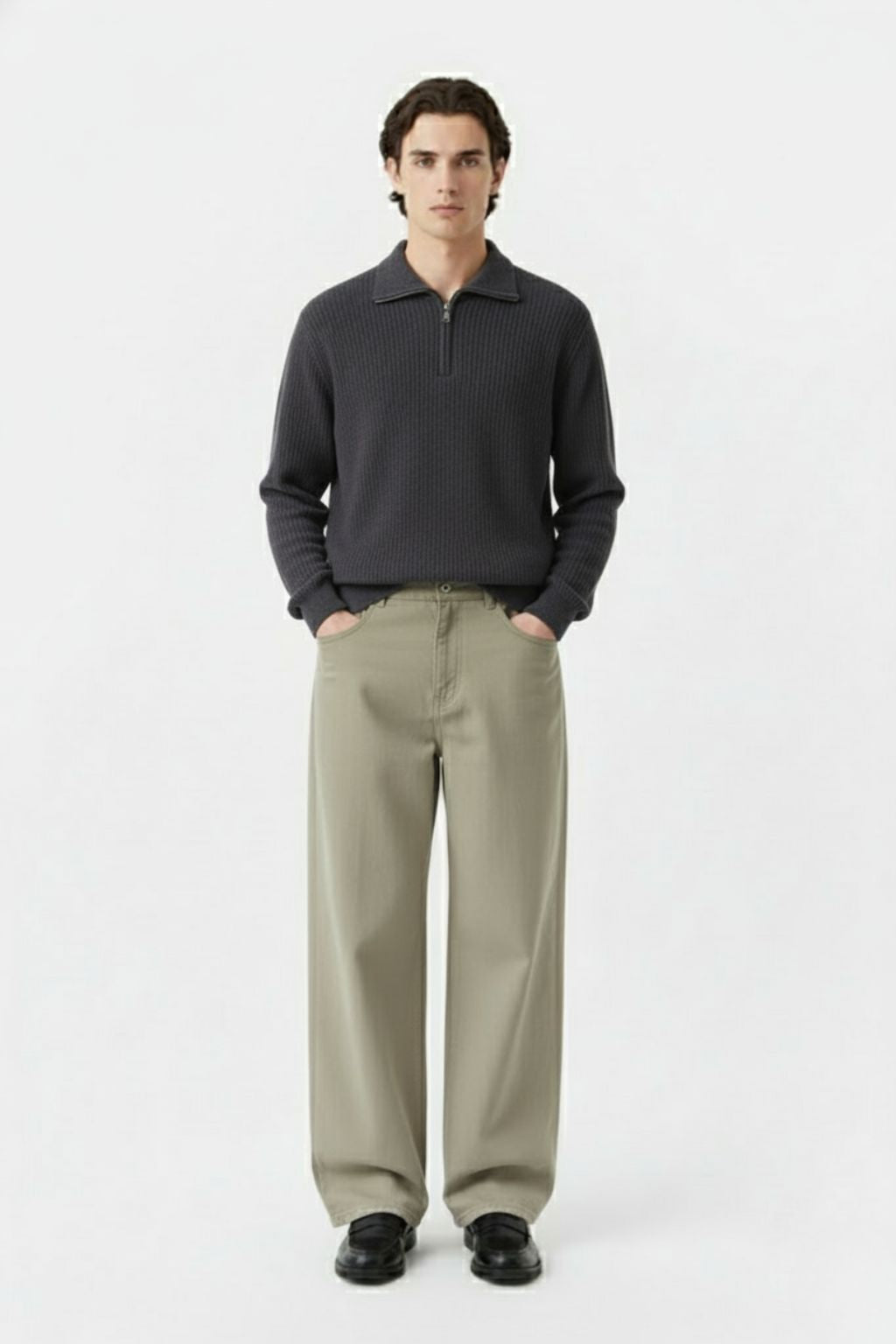 LAB Fleece Knit Zip Sweater