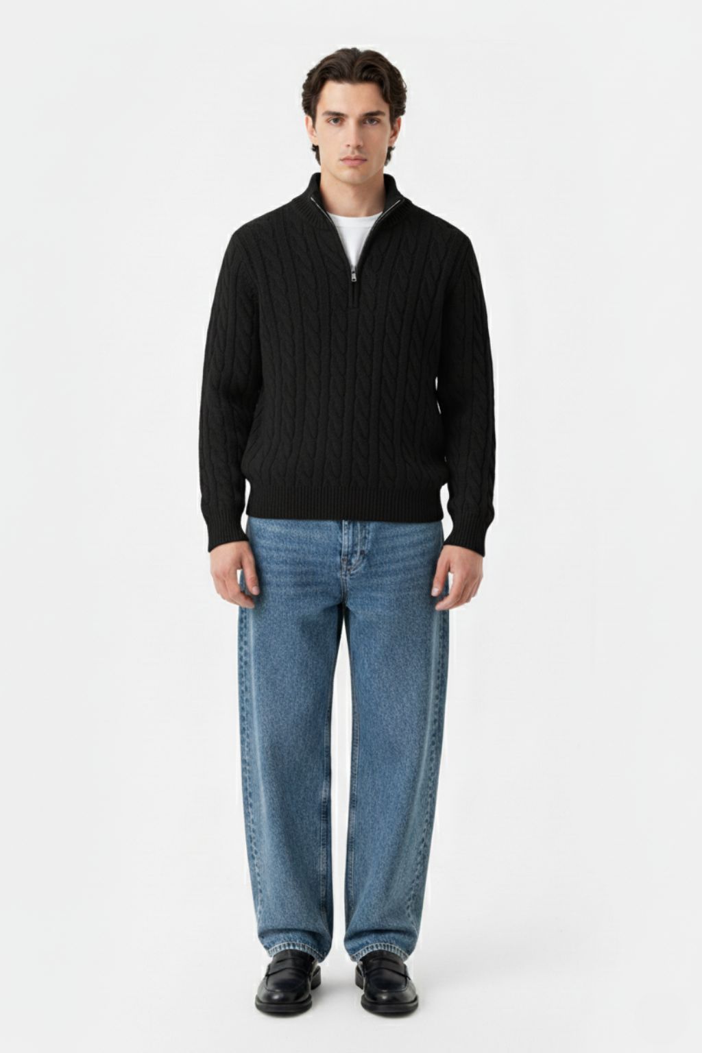 LAB Cable Knit Half-Zip Sweater