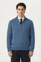 Cable Quarter Zip Sweater