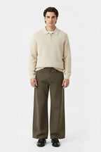 LAB Zip Polo Knit Sweater