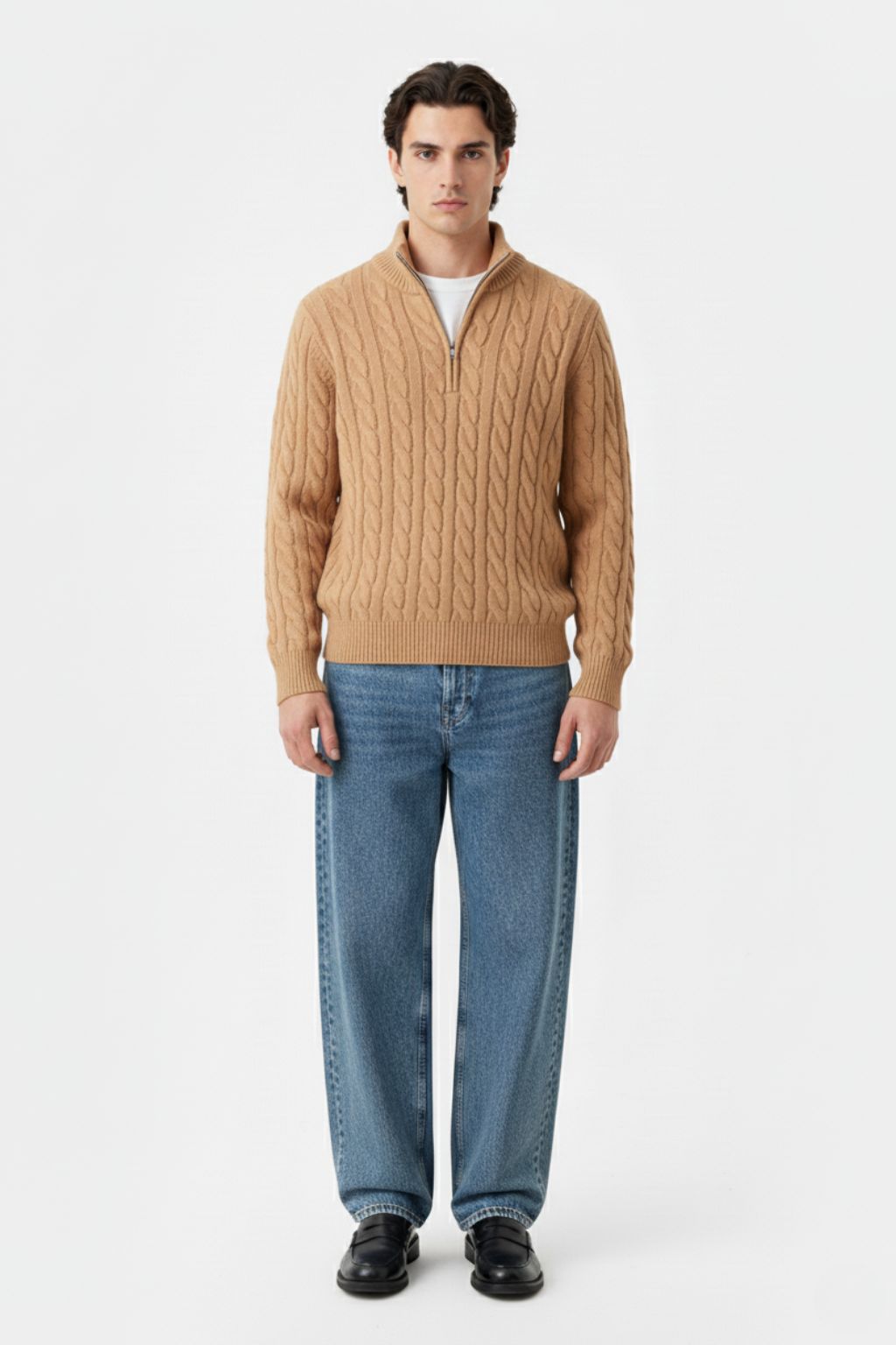 LAB Cable Knit Half-Zip Sweater
