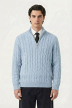 Cable Quarter Zip Sweater