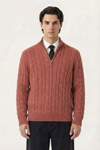 Cable Quarter Zip Sweater