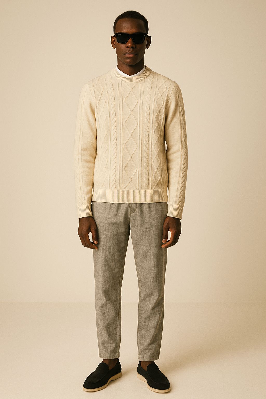 Cashmere Diamond Knit Turtleneck
