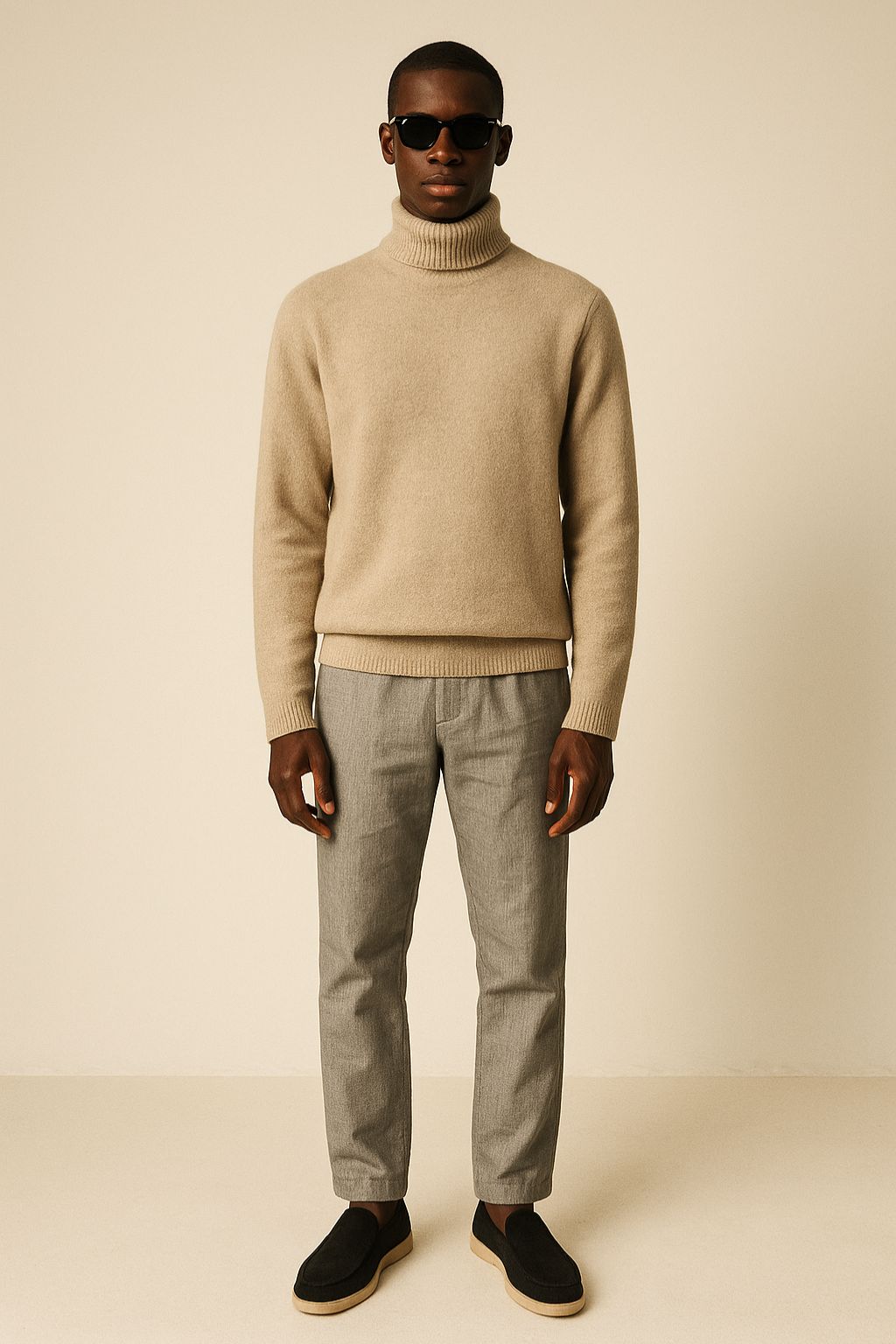 Cashmere High Neck Knit Sweater