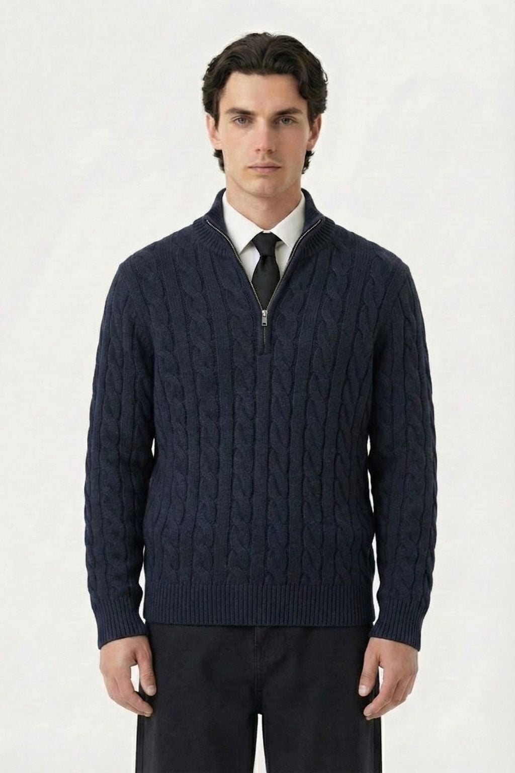 Cable Quarter Zip Sweater