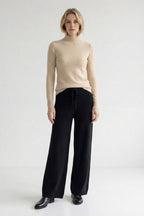 Ribbed Mock-Neck Sweater