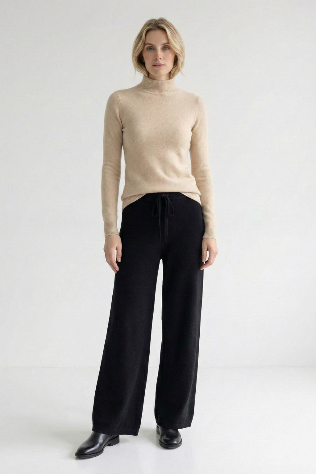 Ribbed Mock-Neck Sweater