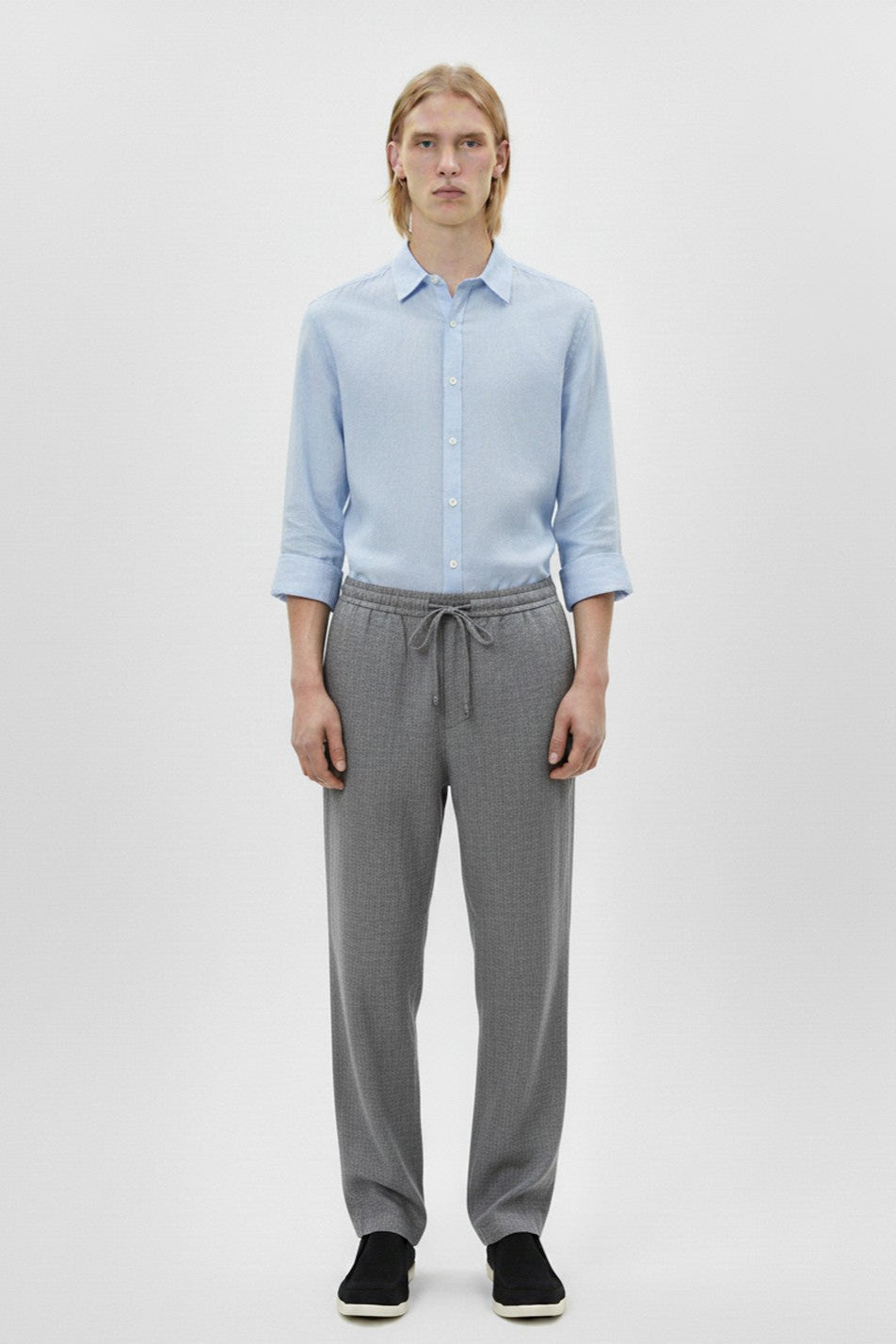 Relaxed Linen Drawstring Trousers